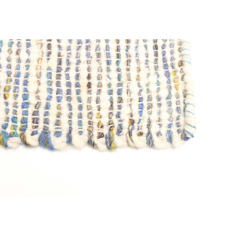 ECARPETGALLERY Braid weave Sienna Cream Wool Rug - 5'0 x 7'11