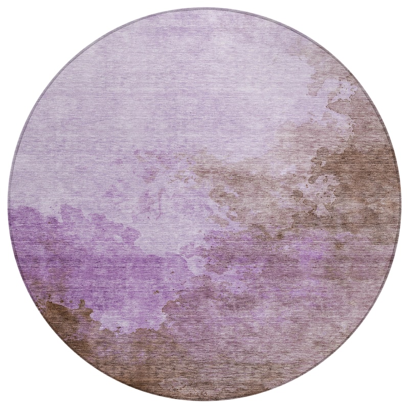 Machine Washable Indoor/ Outdoor Abstract Modern Chantille Rug