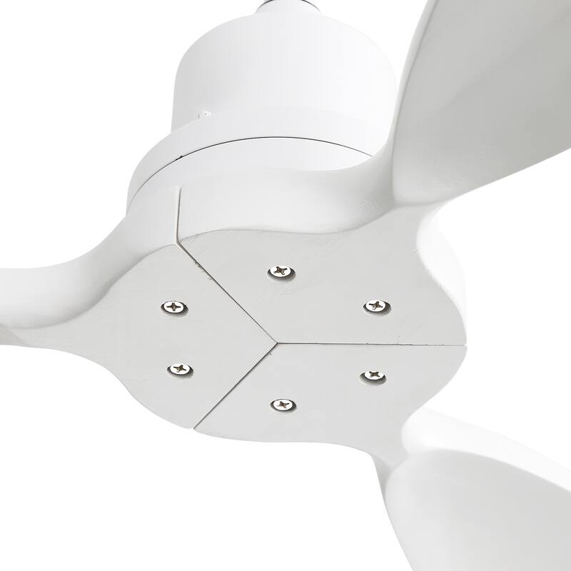 52 Inch Wood Blade Low Profile Ceiling Fan with 6 Speed Remote Control for Patio Living Room