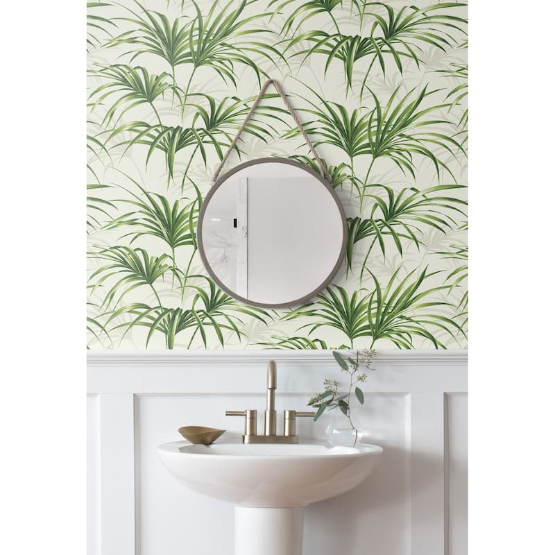 NextWall Tropical Palm Leaf Peel and Stick Removable Wallpaper