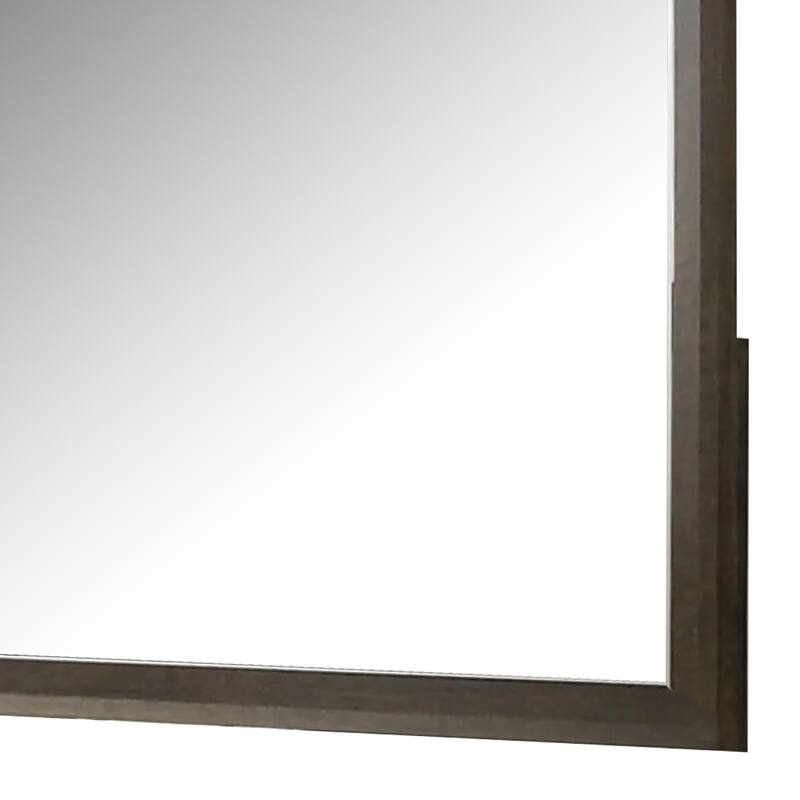 Fel Dresser Mirror, Beveled Glass, Dark Brown Wood Frame, 44x45