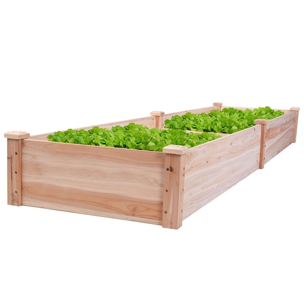 Costway Wooden Vegetable Raised Garden Bed Patio Backyard Grow Flowers Plants Planter