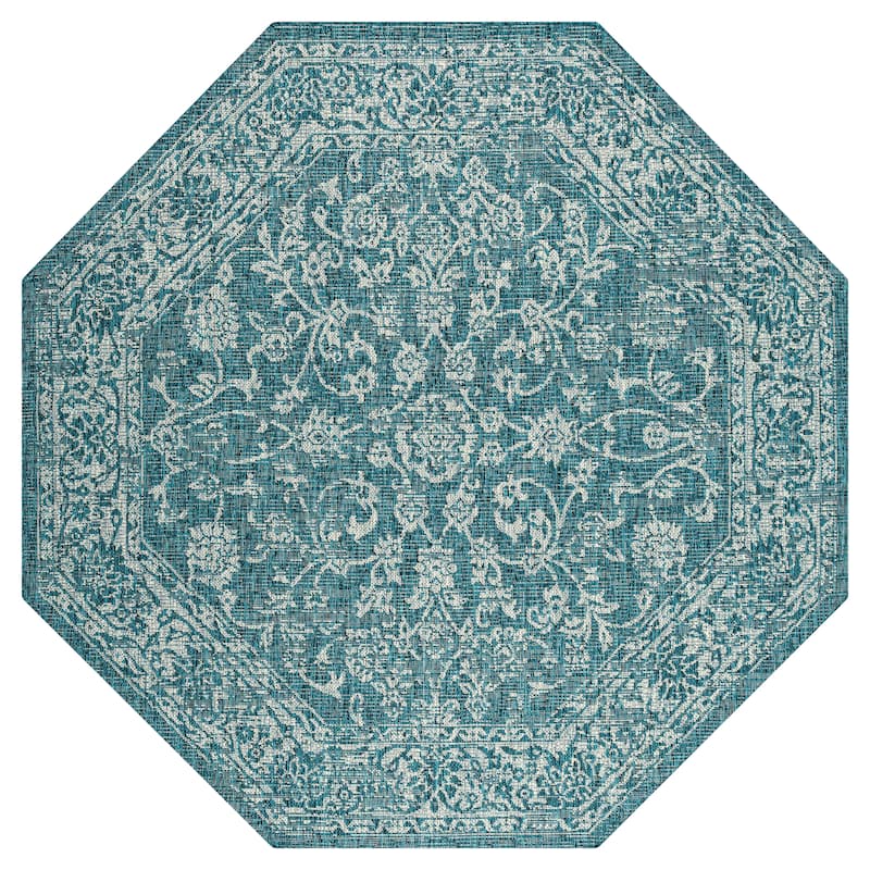 JONATHAN Y Sinjuri Bohemian Textured Weave Floral Indoor/Outdoor Area Rug