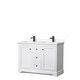 preview thumbnail 28 of 58, Avery 48 Inch Double Vanity, Cultured Marble Top White, Black Trim, White Cultured Marble Top