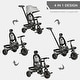 preview thumbnail 4 of 13, 14-in-1 Kids Tricycle with Adjustable Parent Handle, Safety Bar, Storage Baskets, and Removable Canopy for Ages 1-5