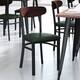 Option Walnut Wood Back/Green Vinyl Seat