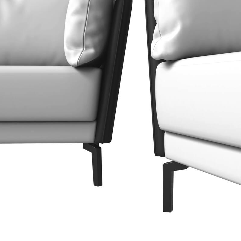 3-Piece Sofa Set Upholstered PU Leather with Metal Legs Removable Cushions for Modern Home Luxify Series by LeisureMod