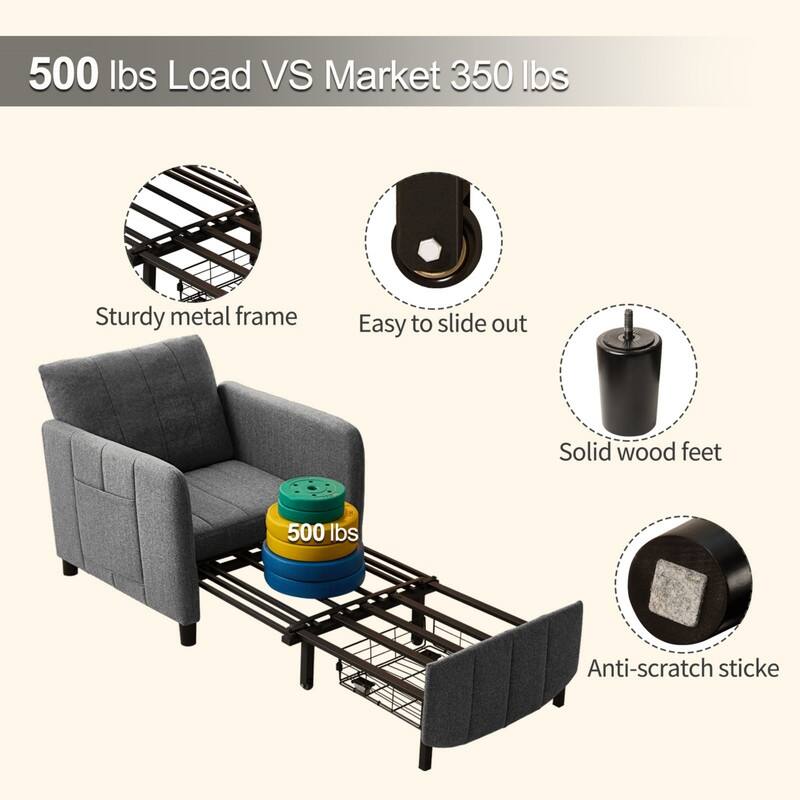 84" 4-in-1 Pull Out Recliner Chair Bed Sleeper Sofa Bed