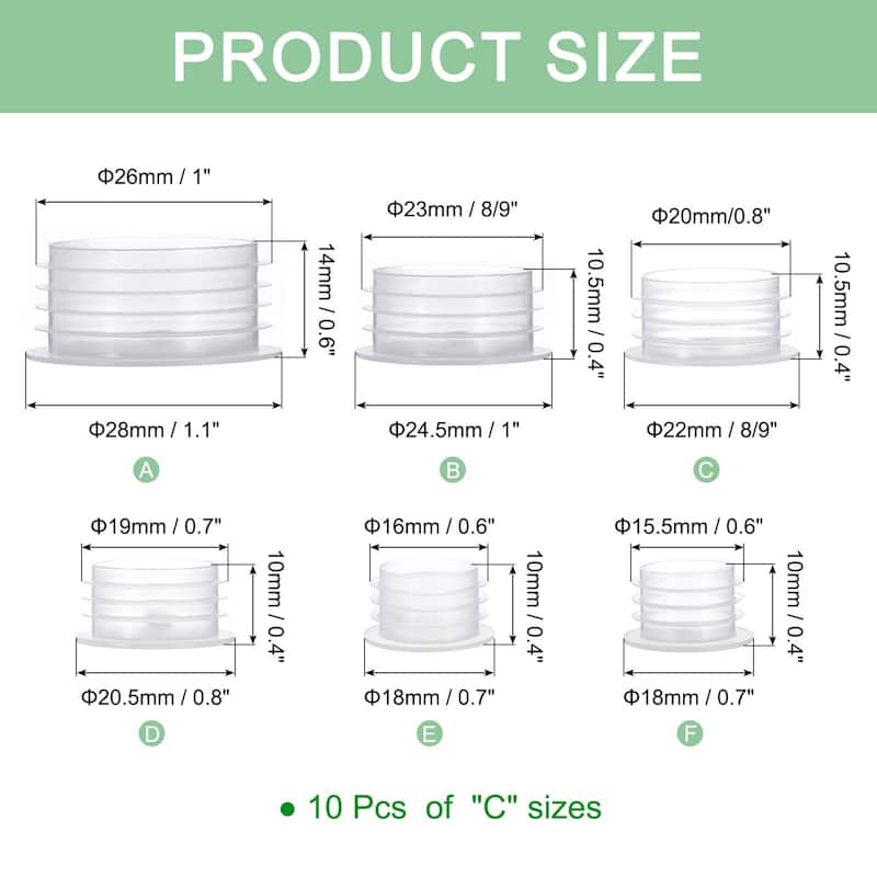 10Pcs Salt Shaker Stoppers, Plastic Salt Shaker Plug Stopper - Transparent - 0.7"/0.89"(Inner Dia/Outer Dia)