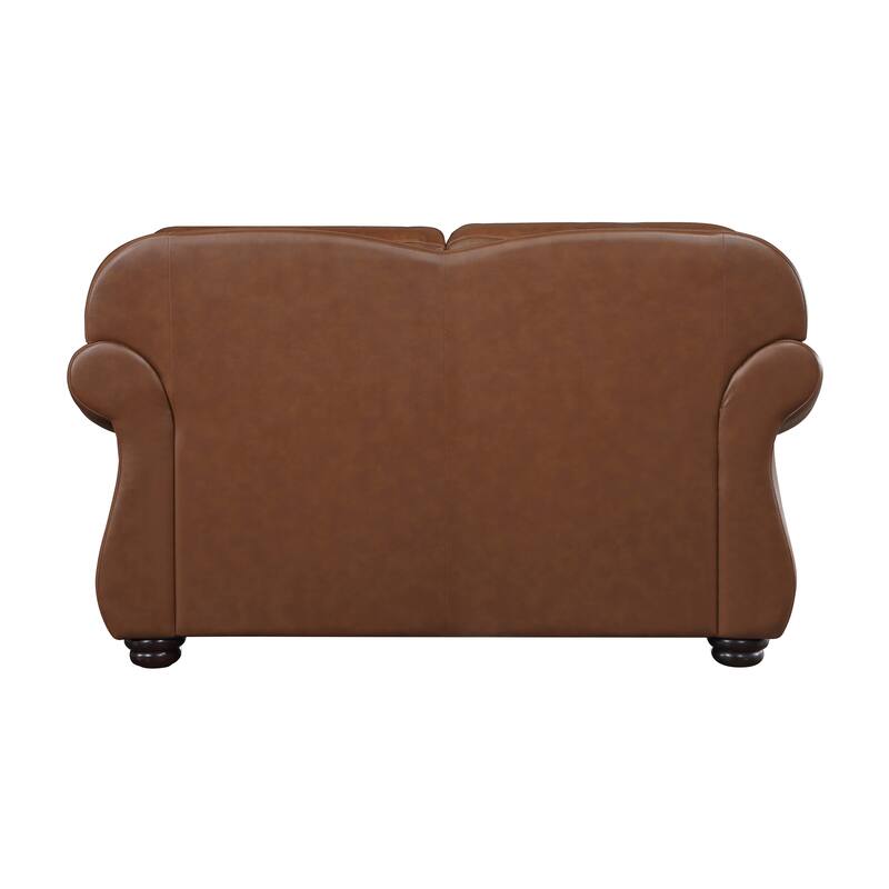 Fowler Leather Match Living Room Loveseat