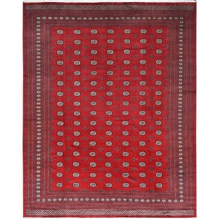 Shahbanu Rugs Deep and Rich Red Wool Hand Knotted Mori Bokara Geometric ...