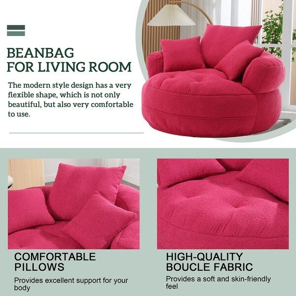 Circular wide living room fabric sofa balcony swivel sofa chair On Sale Bed Bath Beyond 39780302