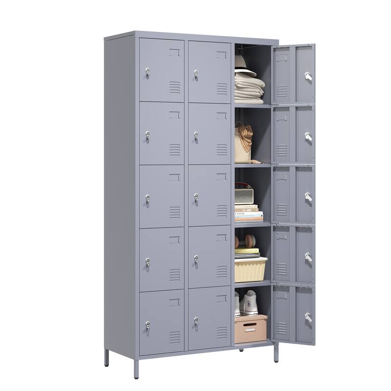 15 Door 72"H Metal Lockers With Lock