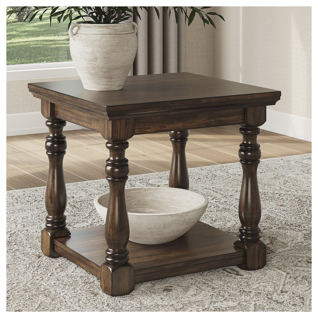 Signature Design by Ashley Sturlayne Brown End Table - 26"W x 25"D x 24"H