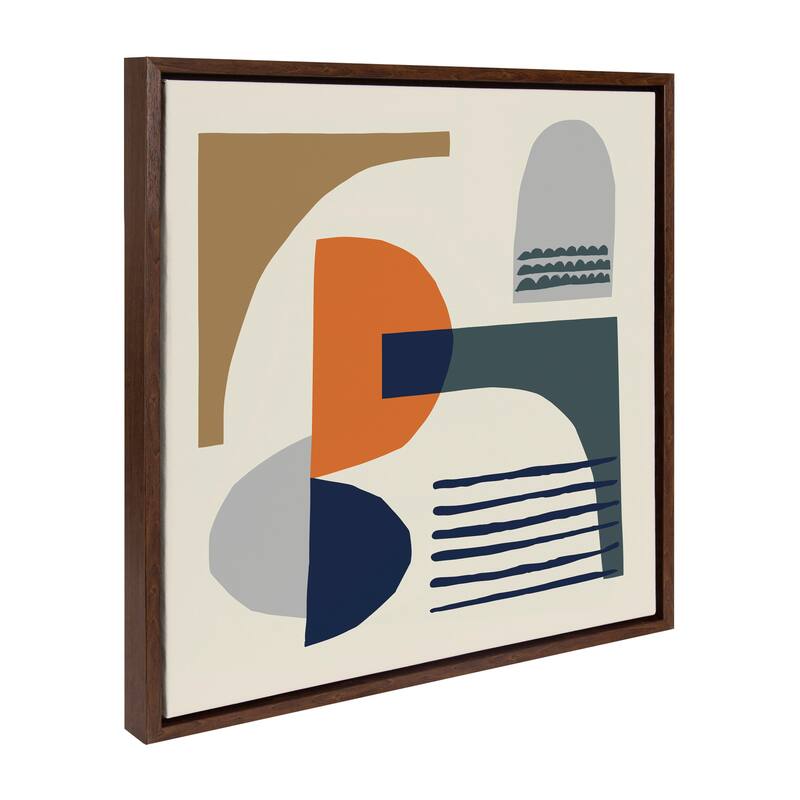 Kate and Laurel Sylvie Abstract Canvas by Rachel Lee of My Dream Wall - 22x22 - Plastic - Walnut
