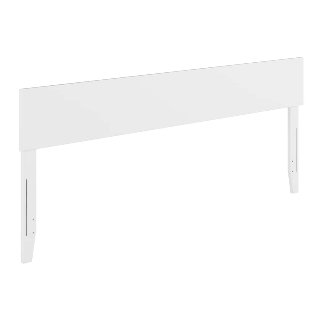 King Size Adjustable Solid Wood Panel Headboard with Modern Design, Smooth White Finish for Bedroom Beds