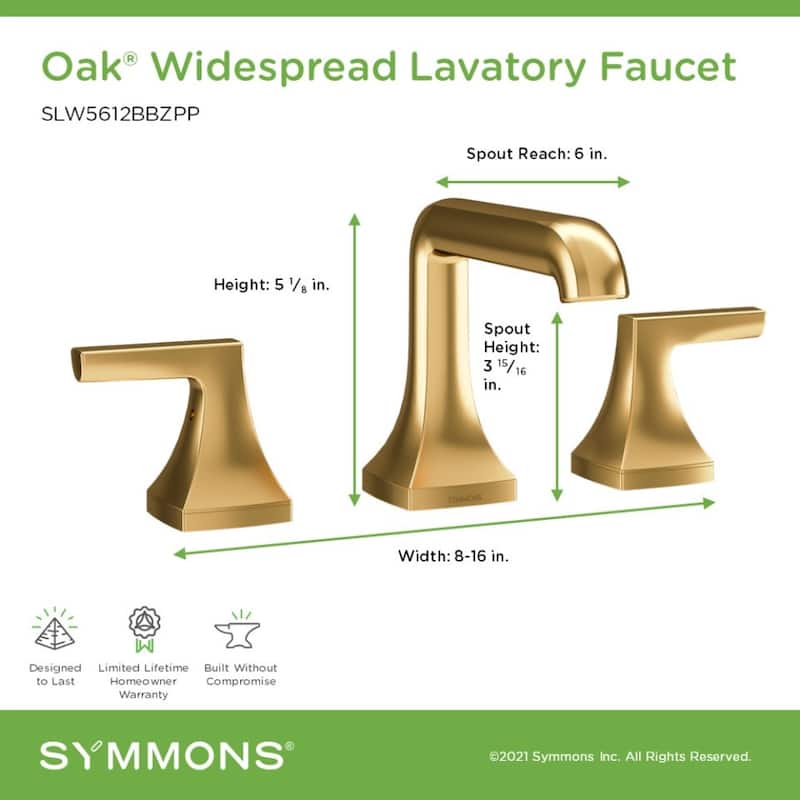 Symmons SLW5612PP Oak 1.0 GPM Vessel Widespread Bathroom Faucet