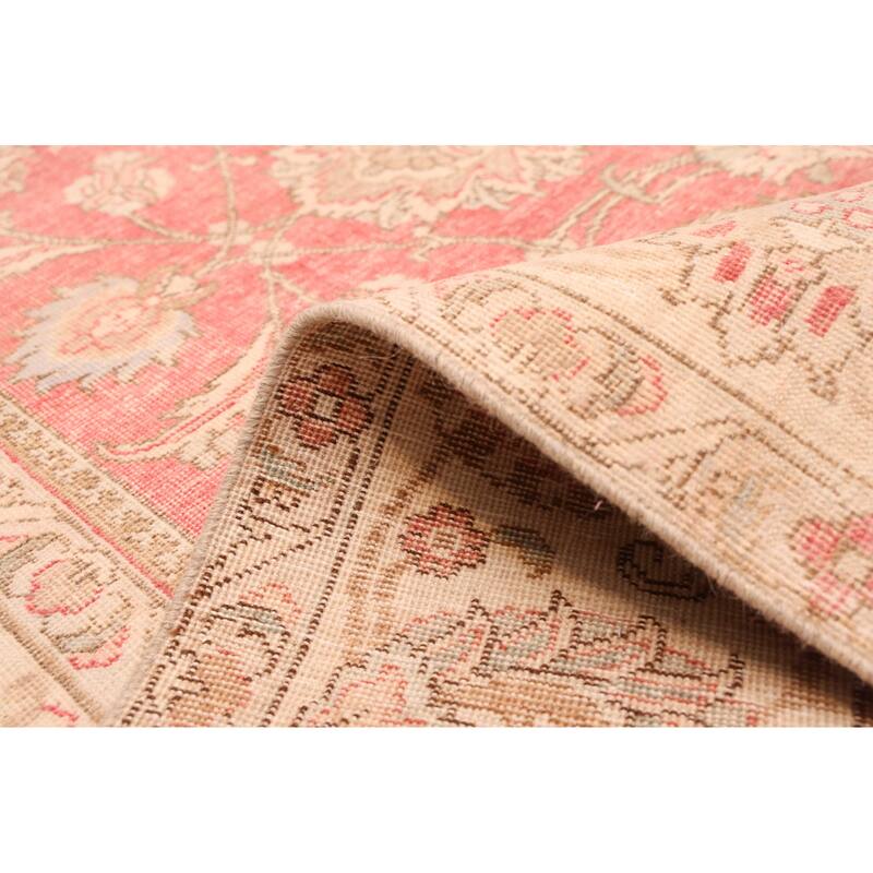 ECARPETGALLERY Hand-knotted Antalya Vintage Light Red Wool Rug - 7'4 x 10'7
