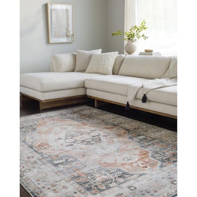 Livabliss Lavable Updated Traditional Medallion Machine Washable Area Rug