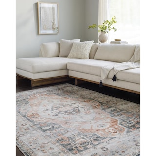 Livabliss Lavable Updated Traditional Medallion Machine Washable Area Rug