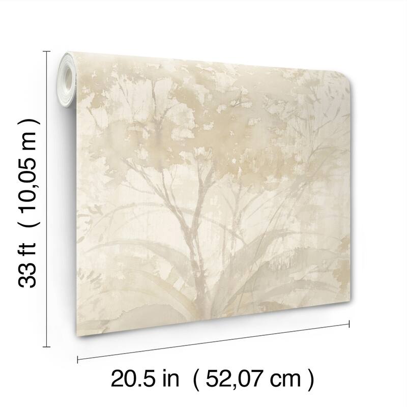 A-Street Prints Mistwood Beige Forest Wallpaper
