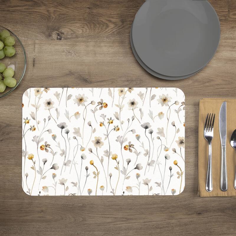 Reversible Wipe-clean Counterart Placemats Set of 4 - Fields Of Gold