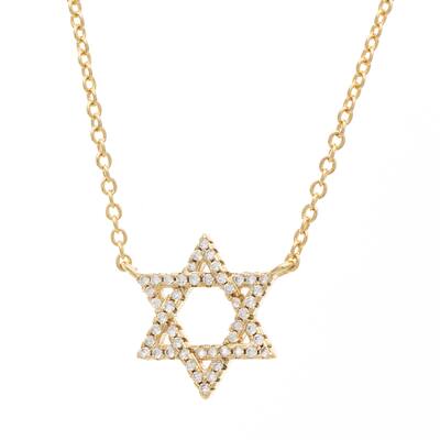 Cubic Zirconia Encrusted Star of David Pendant