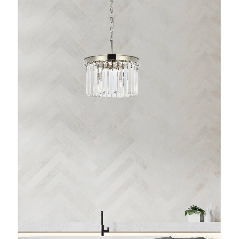 Royce Edge 3-Light Polished Nickel Pendant