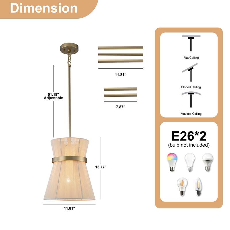 Starsky 2-Light Modern Farmhouse Boho Pendant