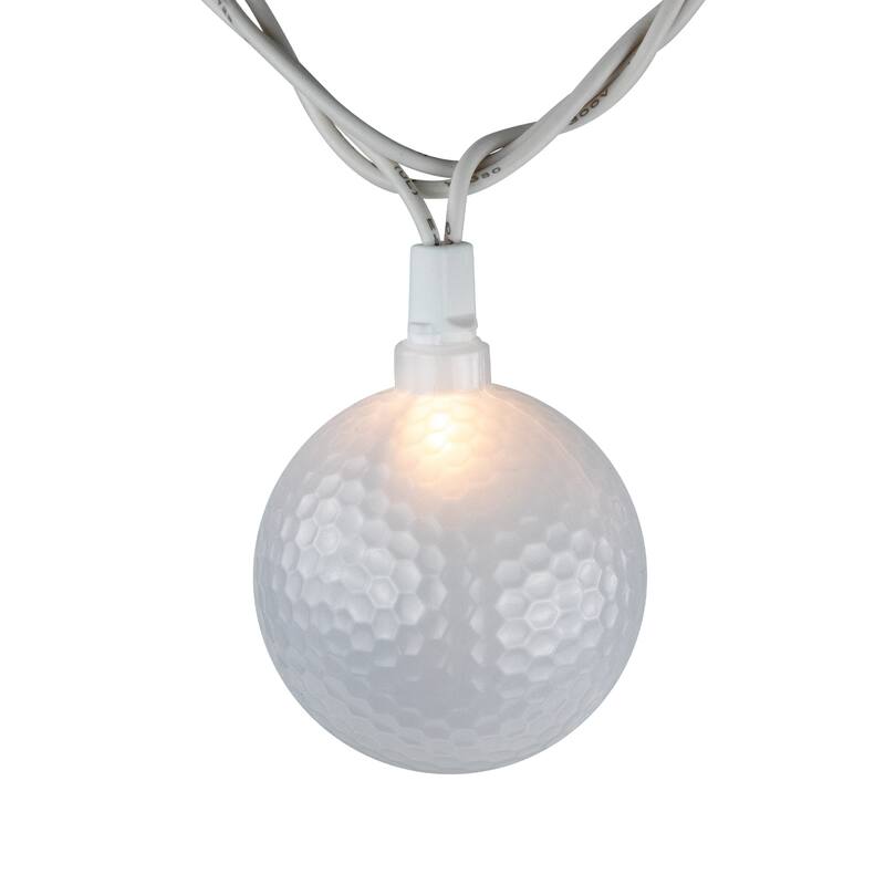 Golf Ball Patio Light Set - 6' White Wire - 10ct - 102"