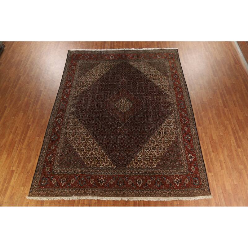 Vegetable Dye Tabriz Persian Vintage Rug Handmade Wool Carpet - 9'11" x 13'1"