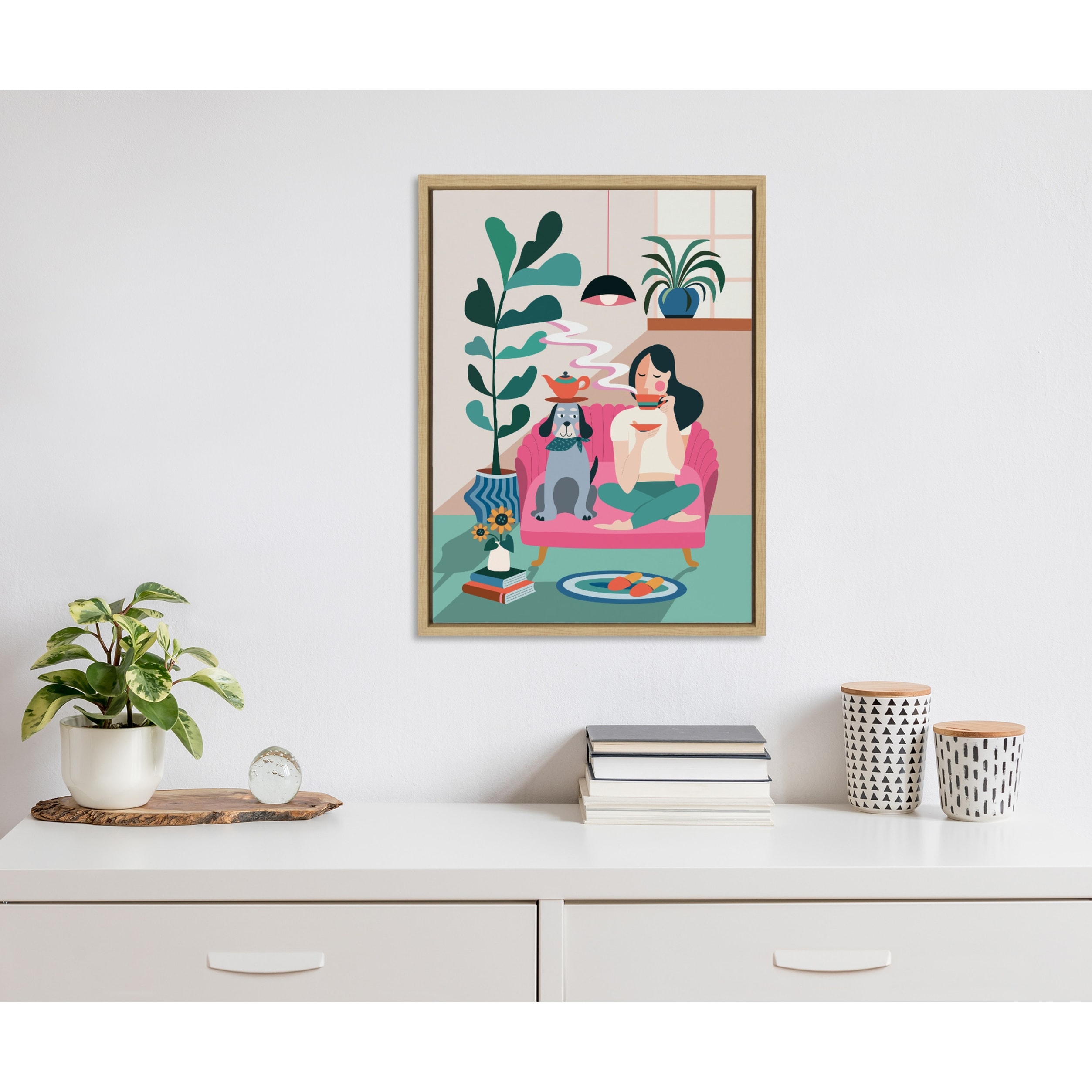 Kate and Laurel Sylvie Mid Century Modern Tea Time by Rachel Lee