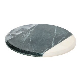 Round Marble Cheese/Cutting Board, Grey, Black & White - Overstock -  34928978