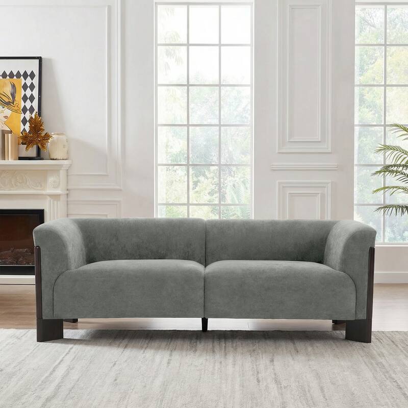 Modern Oversized Sofa Loveseat with Wood Legs