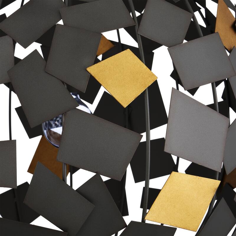 Currey & Company Moon Night Gray & Gold Orb Chandelier - 26.5"h x 23.5"dia