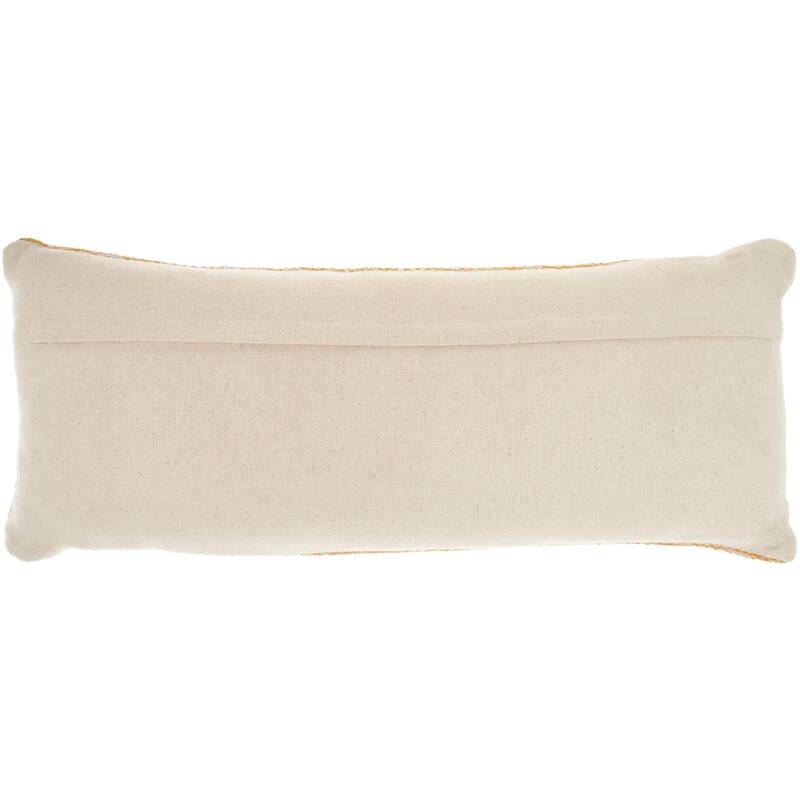 Mina Victory Life Styles Woven Cotton Modern Solid Throw Pillow , ( 12" x 30" )