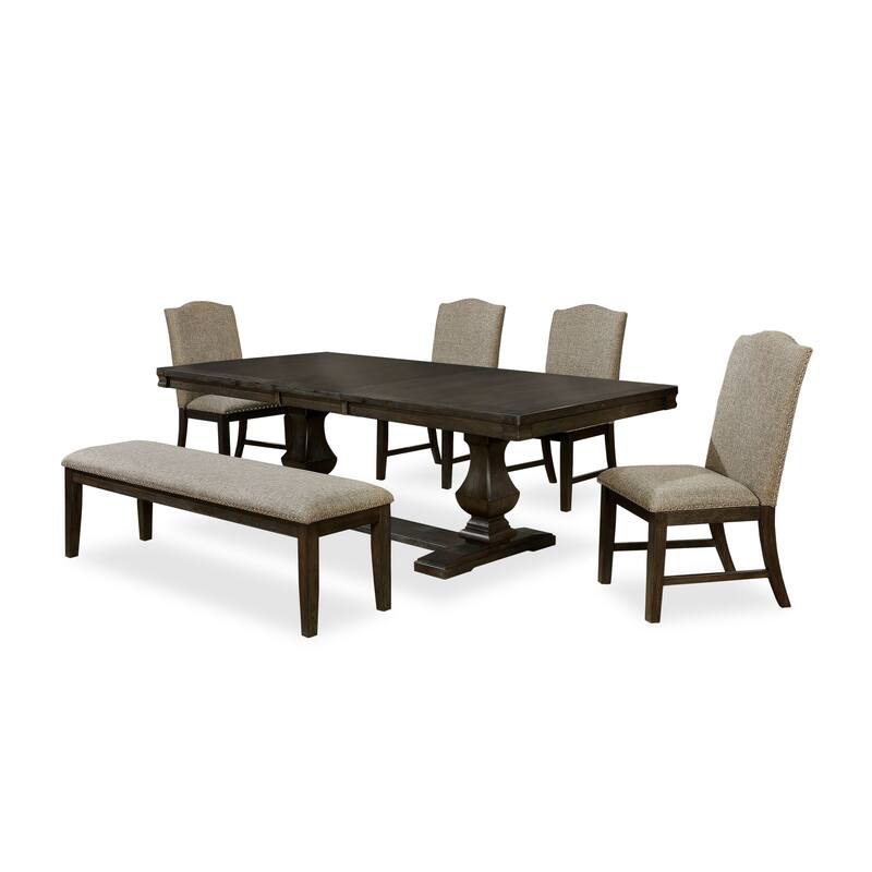 Sunnybrooke Transitional Espresso 6-Piece Expandable Dining Set by The Gray Barn