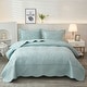 preview thumbnail 42 of 106, MarCielo 3 Piece Cotton Oversized Bedspread Quilt Set Tmonica Aruba Blue - Oversized King
