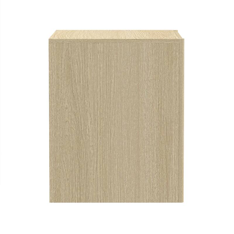 Modern Nightstand with 2 Drawers Wood Grain Texture Minimalist Design