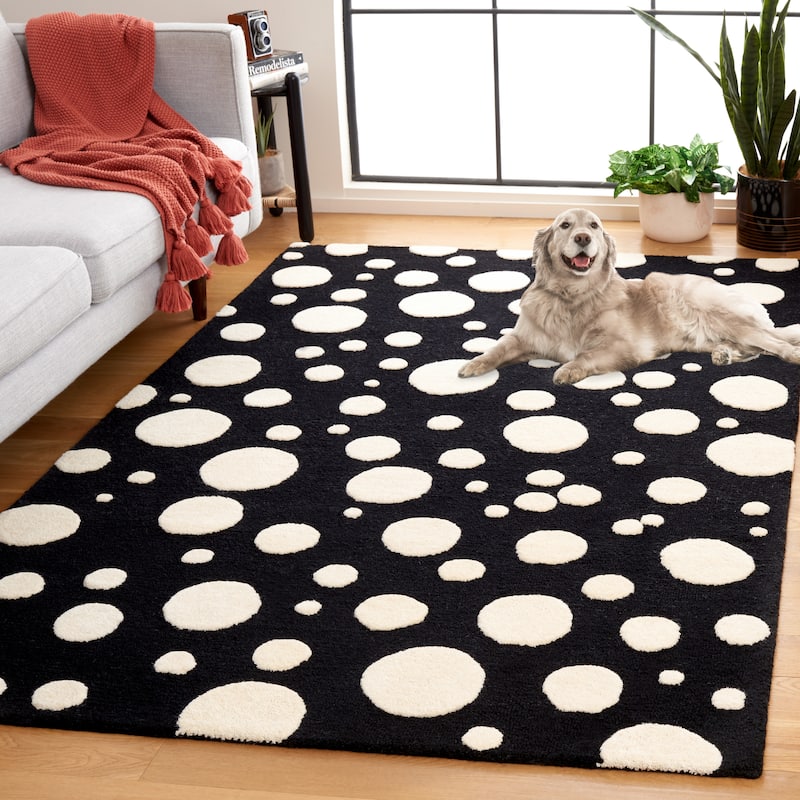 SAFAVIEH Handmade Cambridge Gaurangi Contemporary Wool Rug - 2'3" x 8' Runner - Black/Ivory
