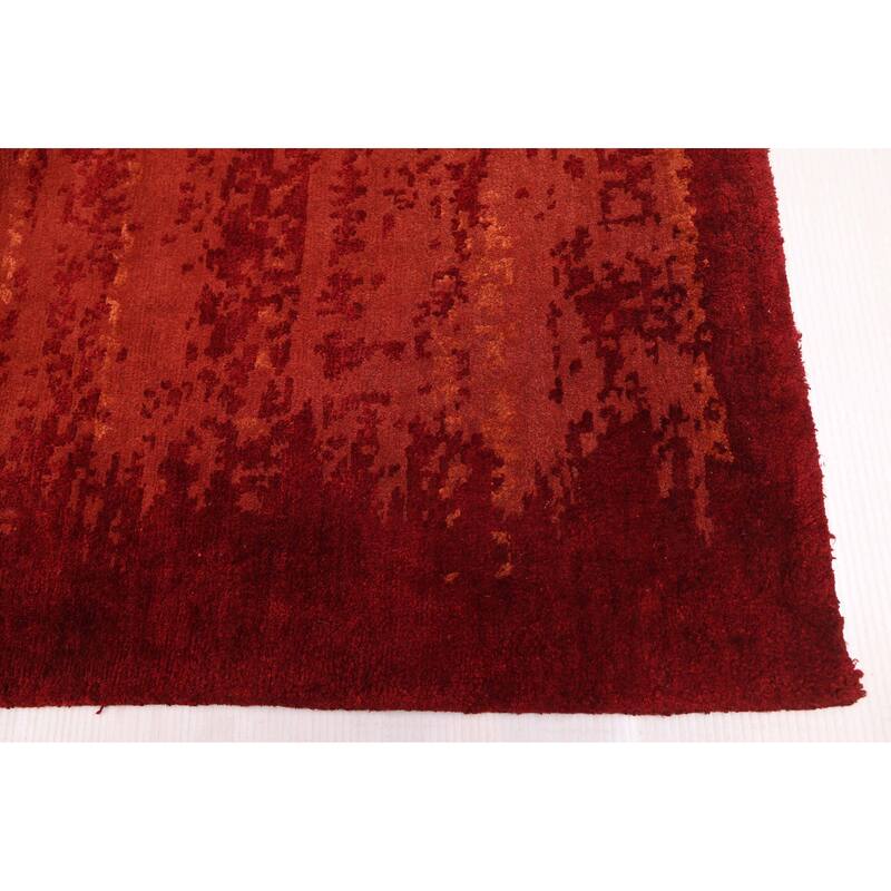ECARPETGALLERY Hand-knotted Opulence Red Silk, Wool Rug - 11'11 x 11'11