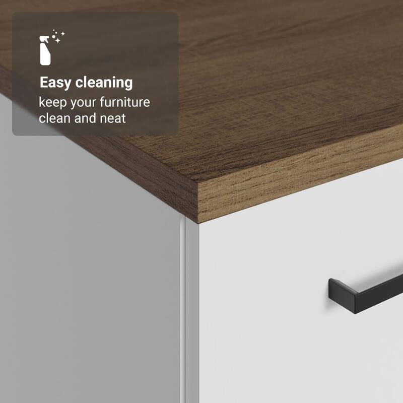 Madesa Hazel Kitchen Set 70"L Multiple Compartments - White