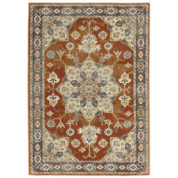 Harrison Rust/Beige Oriental Area Rug - Bed Bath & Beyond - 34848556