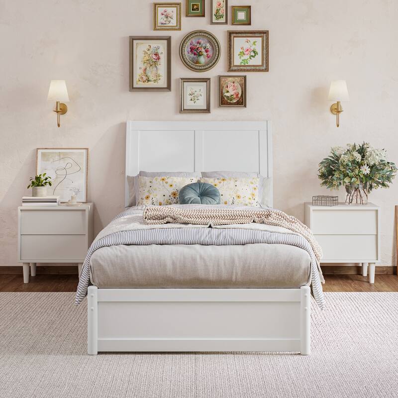 Andorra Platform Bed with Panel Footboard and Storage Drawers