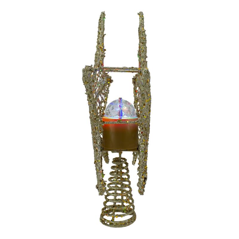 13" Lighted Gold Star with Rotating Projector Christmas Tree Topper - Multicolor LED lights