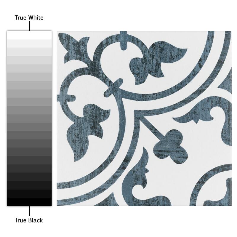 Merola Tile Cassis Arte Black 9-3/4" x 9-3/4" Porcelain Floor and Wall Tile