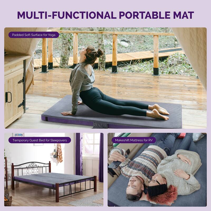 4 Inch Roll Up Mattress, Memory Foam Foldable Mattress,Sleeping Floor Mattress,Camping Mattress