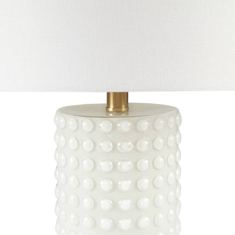 INK+IVY Grace Ivy White/Gold Textured Dot Table Lamp