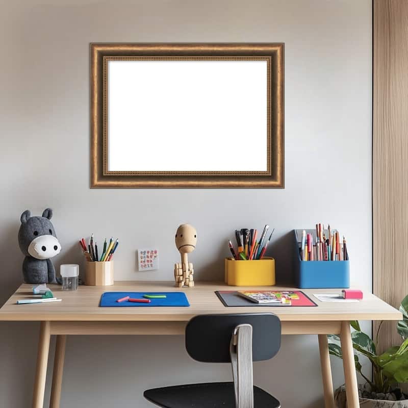 Amanti Art Manhattan Bronze Narrow Framed Dry Erase Magnetic Board