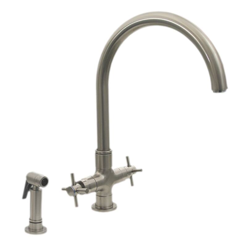 Whitehaus Collection LUXE+ Kitchen Faucet - Chrome/Clear - Brushed Nickel